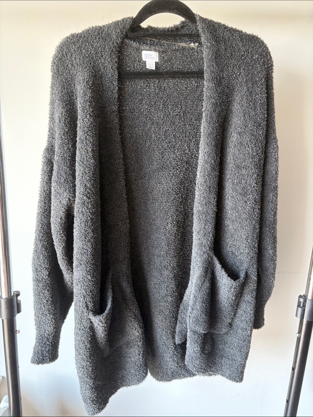 Stars Above Cozy Open-Front Gray Women's Cardigan Sweater